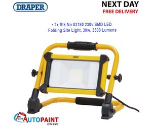 Draper 230V Smd Led Folding Site Light 30W 3300 Lumens - 03180