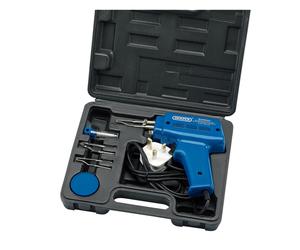 Draper 230V Soldering Gun Kit 100W 1.2M Cable Spare Tips Blow Mould Case 71420