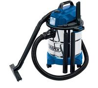 Draper 230V Wet and Dry 20 Litre Vacuum Cleaner 1.5m Flexible hose and Accessories - Home DIY Car Carpet Workshop and Professional Use