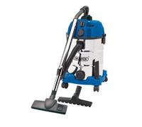 230V Wet and Dry Vacuum Cleaner with Stainless Steel Tank and Integrated Power Out-Take Socket, 30L, 1300W