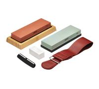 Draper 23968 Whetstone Sharpening Stone Set with Non-Slip Base and Angle Guide, 400/1000/3000/8000 Grit