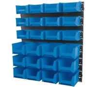 Draper 24 Bin Wall Storage Unit 12 Small & 12 Medium Plastic Bins 06798