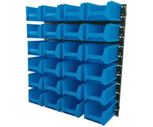 Draper 24 Bin Wall Storage Unit Large Plastic Bins size 102 x 160 x 75mm 06797