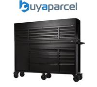 Draper 24253 BUNKER 25 Drawer Combined Roller Cabinet and Tool Chest, 72", Black