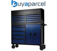 Draper 24254 BUNKER 13 Drawer Combined Roller Cabinet and Tool Chest, 52", Blue