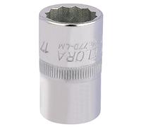 Draper 24624 17 mm 1/2-Inch Square Drive Elora Bi-Hexagon Socket , Blue