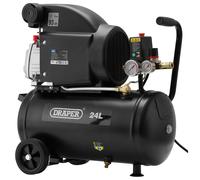 Draper 24L Portable 230V Direct Drive Air Compressor 1.5kW/2hp On Wheels 24980