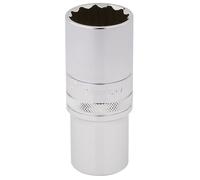 Draper 24mm HI-TORQ 12 Point Deep Socket 1/2" Sq Dr knurled Ring Polished 33802