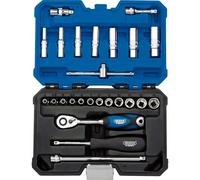 Draper 16443 1/4-Inch Square Drive Metric Socket 25 Piece Set