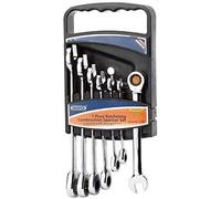 Draper 25397 Hi-Torq Metric Ratcheting Combination Spanner Set, Blue, 7 Pcs