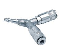 Draper 25813 PCL Twin Standard Coupling with Two Couplings and One Tailpiece, Blue