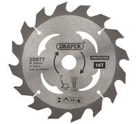 Draper 25877 Tct Cordless Construction Circular Saw Blade For Wood & Composites 165 X 20Mm 16T each 1
