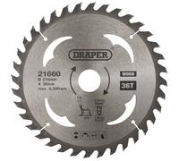 Draper 26465 TCT Construction Circular Saw Blade, 250 x 30mm, 24T