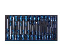 Draper 27-Piece Screwdriver Set | Soft Grip Hand Tools | Eva Insert Tray | Chrome Vanadium Steel | Sand Blast Finish Tips | Home DIY and Professional | 63406