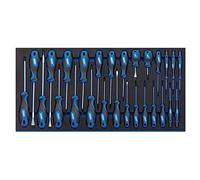 Draper 27-Piece Screwdriver Set | Soft Grip Hand Tools | Eva Insert Tray | Chrome Vanadium Steel | Sand Blast Finish Tips | Home DIY and Professional | 63406