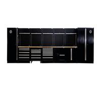 Bunker Modular Storage Combo With Hardwood Worktop (25 Piece), Black