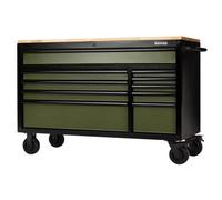 Draper 27221 Bunker 10 Drawer Workbench Roller Tool Cabinet, 56", Green