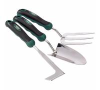 Draper 27436 Stainless Steel Heavy Duty Soft Grip Fork, Trowel and Weeder Set (3