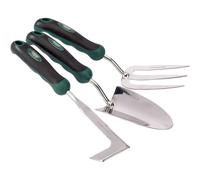 Draper 27436 Stainless Steel Heavy Duty Soft Grip Fork Trowel & Weeder Set (3pc)