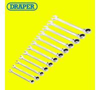 Draper Combination Spanner Set HI-TORQ Metric Reversible Ratchet (12 Piece)