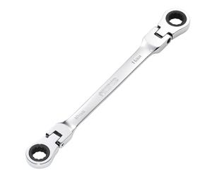 Draper 27745 HI-TORQ Metric Flexible Head Double Ring Ratchet Spanner, 10 x 11mm