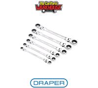 Draper 27762 Draper HI-TORQ Metric Flexible Head Double Ring Ratchet Spanner Set