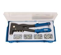 Draper 27843 Hand Pop Riveter Riveting Gun Kit + 100 Assorted Rivets
