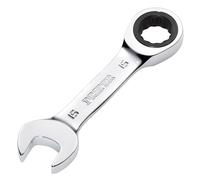 Draper 27909 HI-TORQ Metric Stubby Ratchet Combination Spanner, 15mm