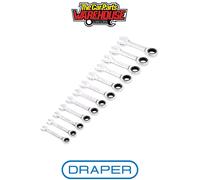 Draper 27931 Draper HI-TORQ Metric Stubby Ratchet Combination Spanner Set (12 Pi