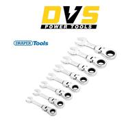 Draper Ratchet Combination Spanner Set Hi Torq 8 Piece Stubby Flexible