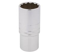 Draper 27mm HI-TORQ 12 Point Deep Socket 1/2" Sq Dr knurled Ring Polished 33841