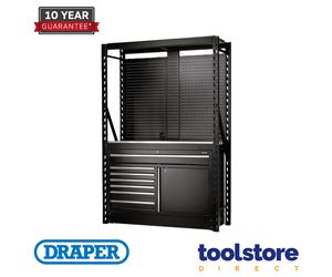 Draper 28075 Bunker 14pc Modular Storage Combo 2 Tier with Stainless Shelving 15