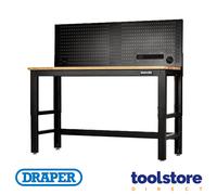 BUNKER® Workbench with Hardwood Worktop and Power Pegboard 1550mm