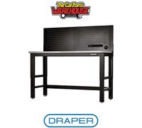 Draper 28097 BUNKER Workbench with Stainless Steel Worktop and Power Pegboard 15