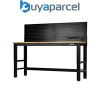 Draper 28098 BUNKER Workbench with Hardwood Worktop and Power Pegboard, 1830mm