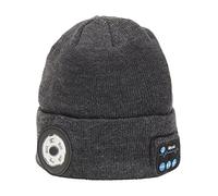 Draper 28351 Smart Wireless Rechargeable Beanie With Led Head Torch And Usb Charging Cable Grey One Size each 1