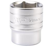 Draper 28mm 1/2"D 6 Point Metric Socket Standard Length Chrome 16619