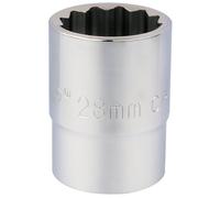 Draper 28mm 3/4" 12 Point Chrome Socket Standard Length 16697