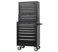 Draper 29455 Combined Roller Cabinet, Mid Tool Chest And Tool Chest, 14 Drawers, 26"