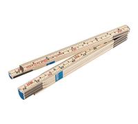 Draper 2m Wood Folding Ruler | 78 inches Foldable Measuring Tool | Solid Metal Hinges | Double - Sided cm/mm & inches Black Graduations |20703