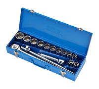 Draper 3/4"D Metric Bi Hex Socket Set in Metal Case 15 Piece Standard 16440
