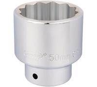 Draper 3/4" Drive Polished Finish Bi Hexagon Socket Metric 3/4" 50mm