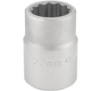 Draper 3/4" Drive Polished Finish Bi Hexagon Socket Metric 3/4" 22mm