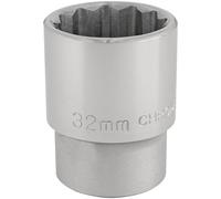 Draper Socket T-MM/B, 3/4" Drive 12‑Point, 32 mm, Blue Polished Finish