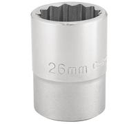 Draper T-MM/B 3/4 Square Drive 12 Point Socket (26mm), Blue, 26 mm