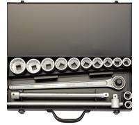 Draper 3/4in Drive Elora 15 Piece 12 Point Socket Set Imperial Metal Case 00369