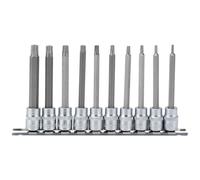 Draper 3/8'' 10 Piece Square Drive 100mm Long TX-STAR Security Socket Bit Set