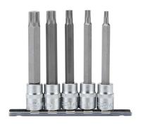 Draper 3/8'' 5 Piece Square Drive 100mm Spline Socket Bit Set 111