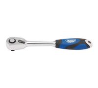 Draper 3/8"D 72 Tooth Soft Grip Reversible Ratchet Quick Release Satin 26503