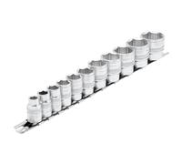 Draper 3/8"D Imperial Socket Set on a Metal Rail 11 Piece 6 point Standard 16493